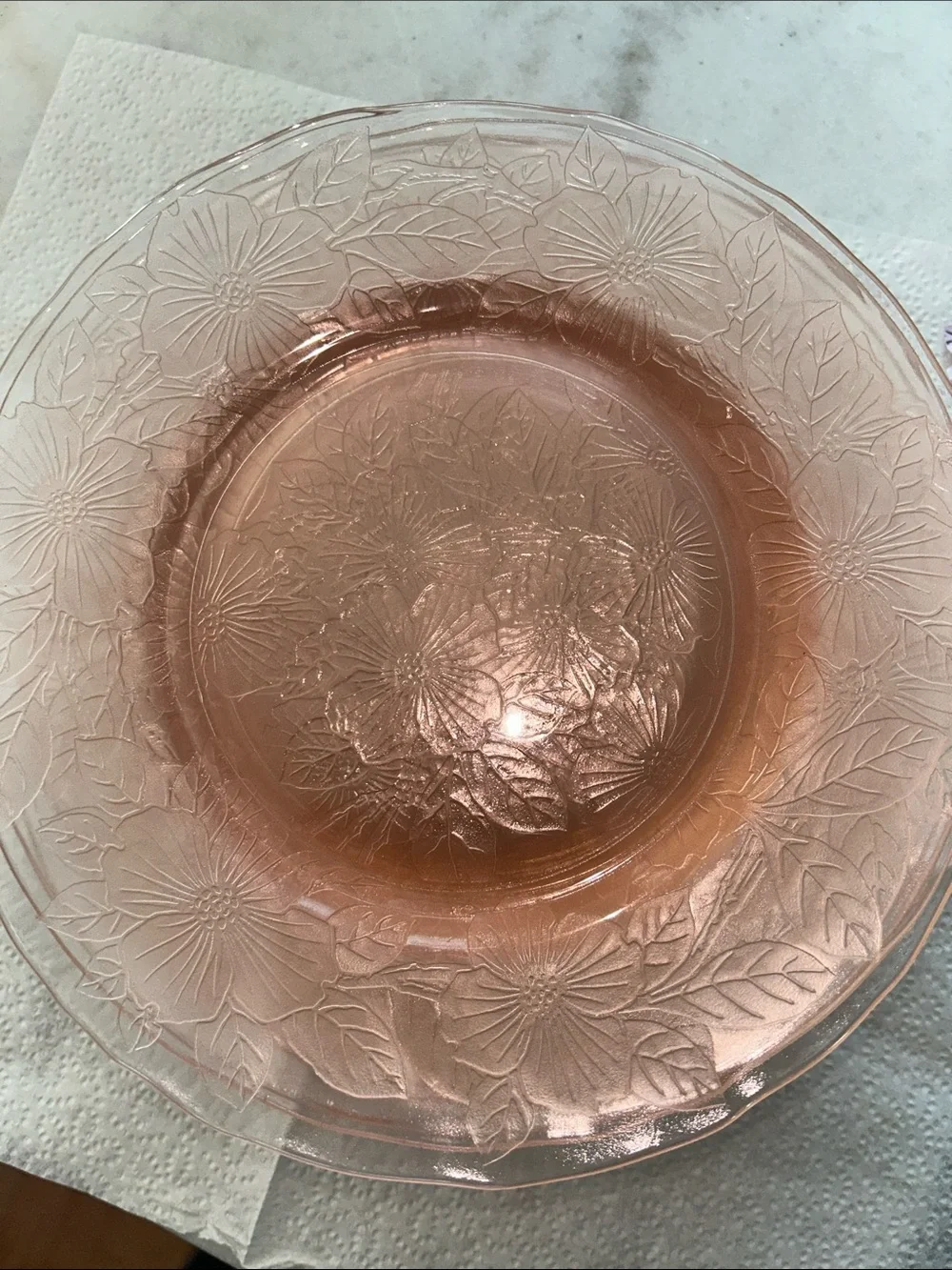 Macbeth-Evans Pink Depression Glass Dogwood Plate Vintage Antique